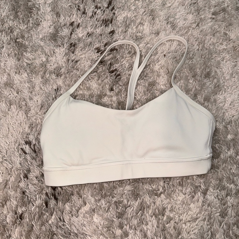 White Lululemon Y sports bra